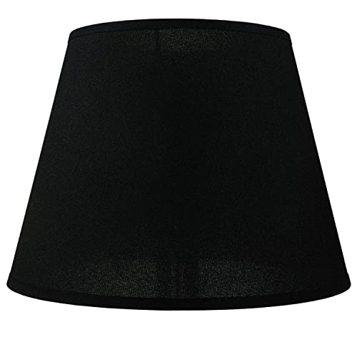 Lampenschirm Stoff für Tischleuchte Schwarz E14 konisch Ø 25 cm Textil Schirm für Tischlampe von Licht-Erlebnisse