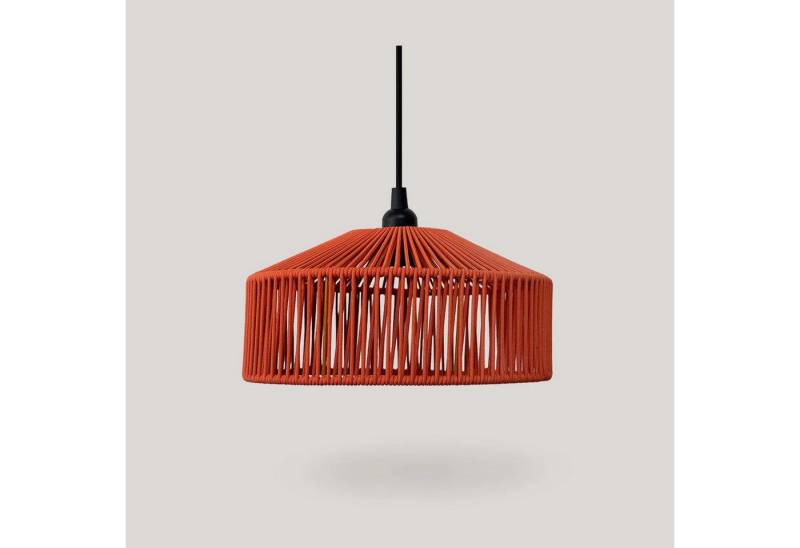 Licht-Erlebnisse Außen-Deckenleuchte JEJU, ohne Leuchtmittel, LED IP54 Ø 30 cm in Terracotta Seil Lampenschirm Boho außen Outdoor von Licht-Erlebnisse