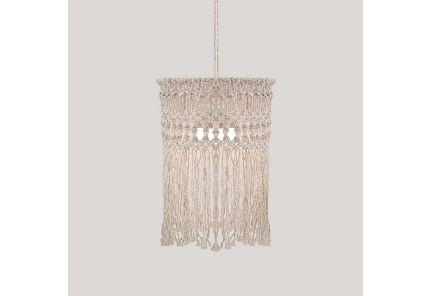 Licht-Erlebnisse Außen-Deckenleuchte KANI, LED fest integriert, Warmweiß, LED Akku IP54 D: 30 cm Beige warmweiß 2700 K 900 lm Baumwollschirm von Licht-Erlebnisse