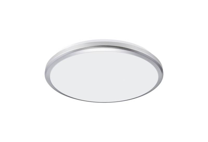 Licht-Erlebnisse Außen-Deckenleuchte LAURA, LED, Neutralweiß, LED in Silber Weiß IP54 4200 K 3820 lm D: 36,5 cm Terrasse Hof von Licht-Erlebnisse