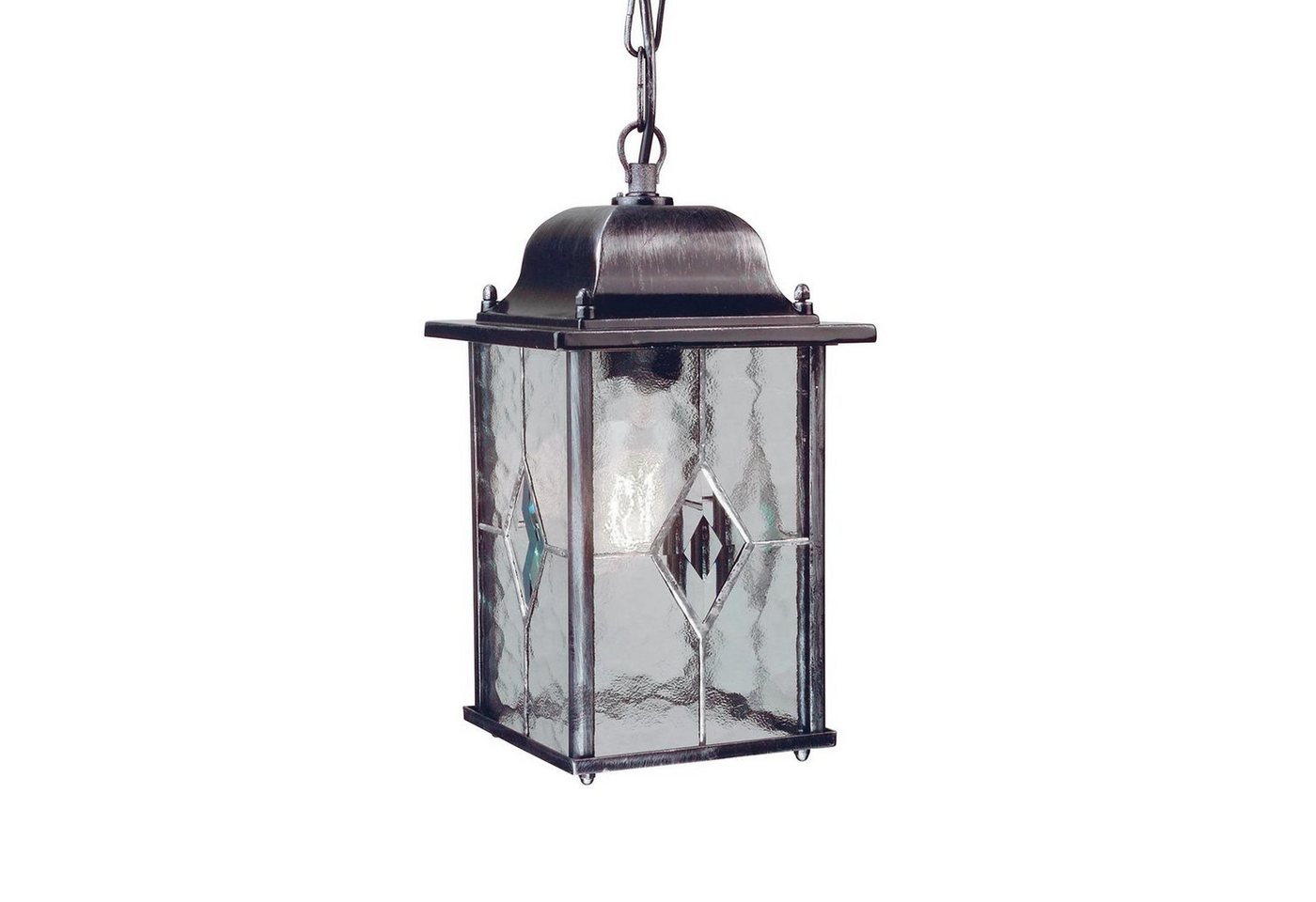 Licht-Erlebnisse Außen-Deckenleuchte THOMPSON, ohne Leuchtmittel, Außenleuchte Haus Garten IP43 E27 Glas Metall Vintage Hängelampe außen von Licht-Erlebnisse