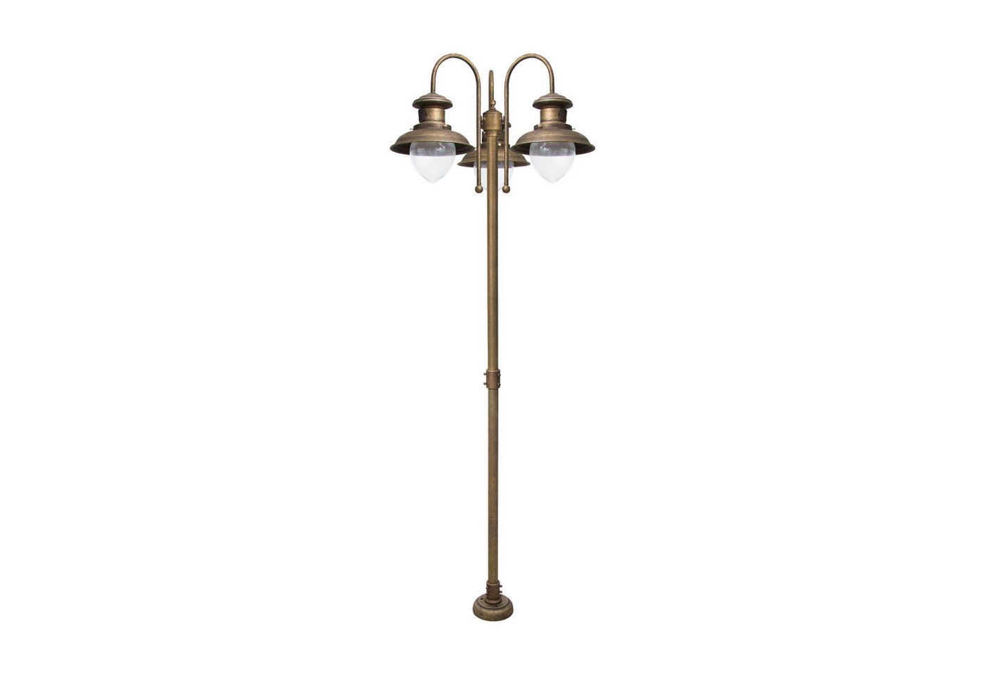 Licht-Erlebnisse Außen-Stehlampe AMALFI, ohne Leuchtmittel, 3-flammig IP44 in Bronze Antik matt E27 210 cm Glas Messing massiv Licht-Erlebnisse Außen-Stehlampe AMALFI, ohne Leuchtmittel, 3-flammig IP44 in Bronze Antik matt E27 210 cm Glas Messing massiv von Licht-Erlebnisse
