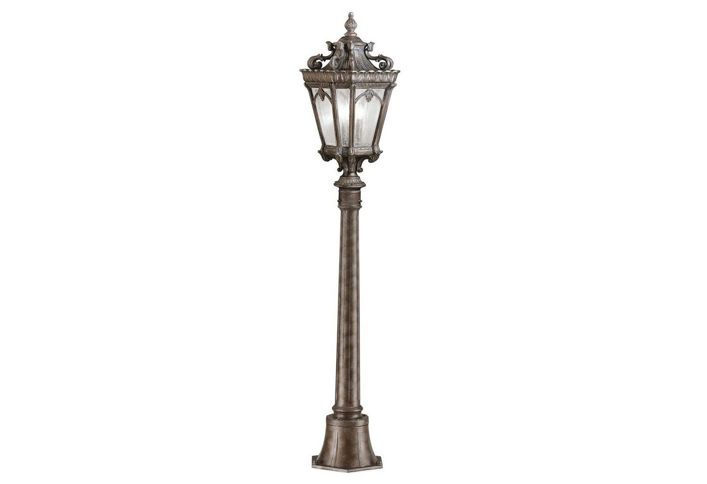 Licht-Erlebnisse Außen-Stehlampe AMELIA, ohne Leuchtmittel, Kleine Straßenlaterne H:110cm verziert Antik von Licht-Erlebnisse