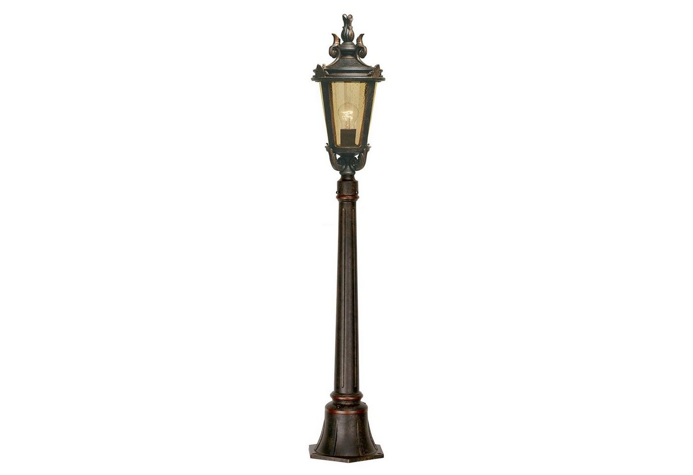 Licht-Erlebnisse Außen-Stehlampe BISHOP, ohne Leuchtmittel, Garten Standleuchte H:117cm in Bronze antik von Licht-Erlebnisse