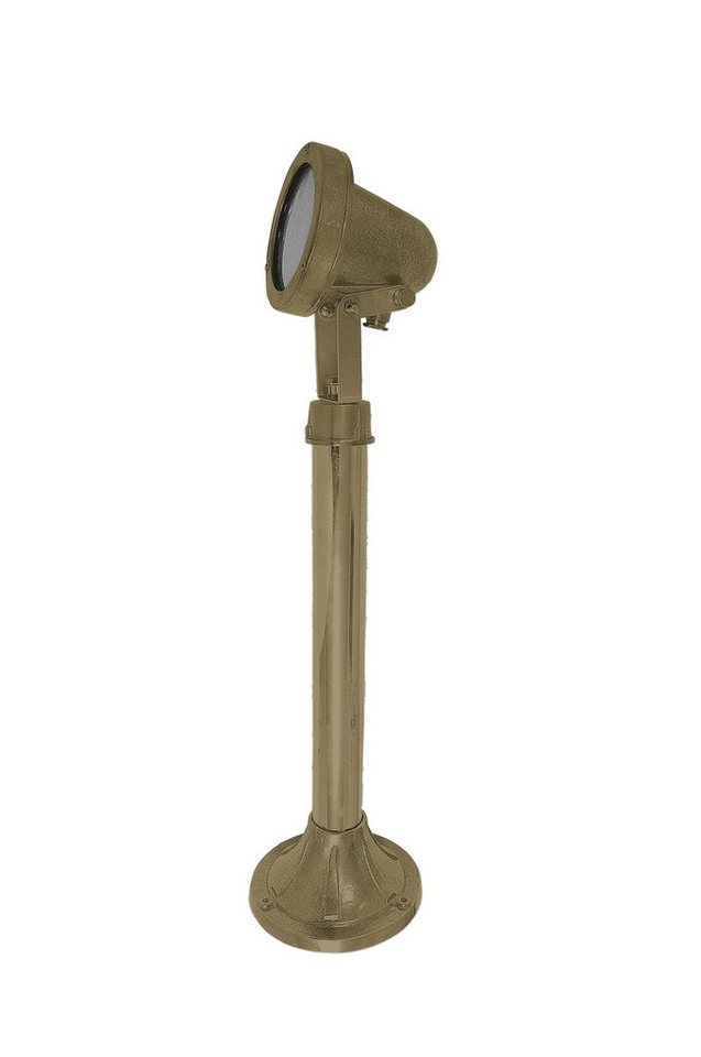 Licht-Erlebnisse Außen-Stehlampe EOS, ohne Leuchtmittel, Echt-Messing Glas E27 IP64 53 cm in Messing Vintage von Licht-Erlebnisse