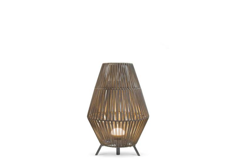 Licht-Erlebnisse Außen-Stehlampe KAHLA, LED fest integriert, Warmweiß, LED mit Akku IP54 dimmbar Fernbedienung 2700 K 72 cm Taupe Tragbar von Licht-Erlebnisse