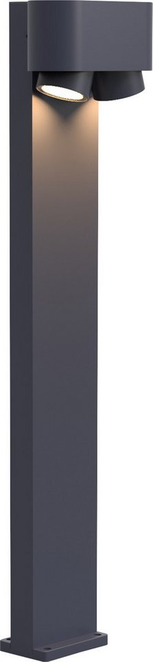Licht-Erlebnisse Außen-Stehlampe KANRIN, ohne Leuchtmittel, Aluminium GU10 IP44 75 cm hoch Anthrazit 2-flammig Modern von Licht-Erlebnisse
