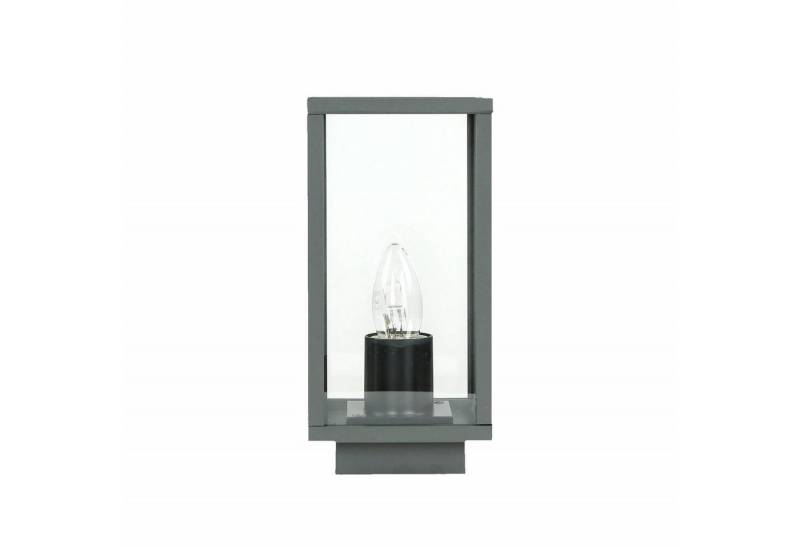 Licht-Erlebnisse Außen-Stehlampe KASSEL, ohne Leuchtmittel, Außenleuchte Anthrazit Metall Vintage Sockelleuchte Lampe von Licht-Erlebnisse