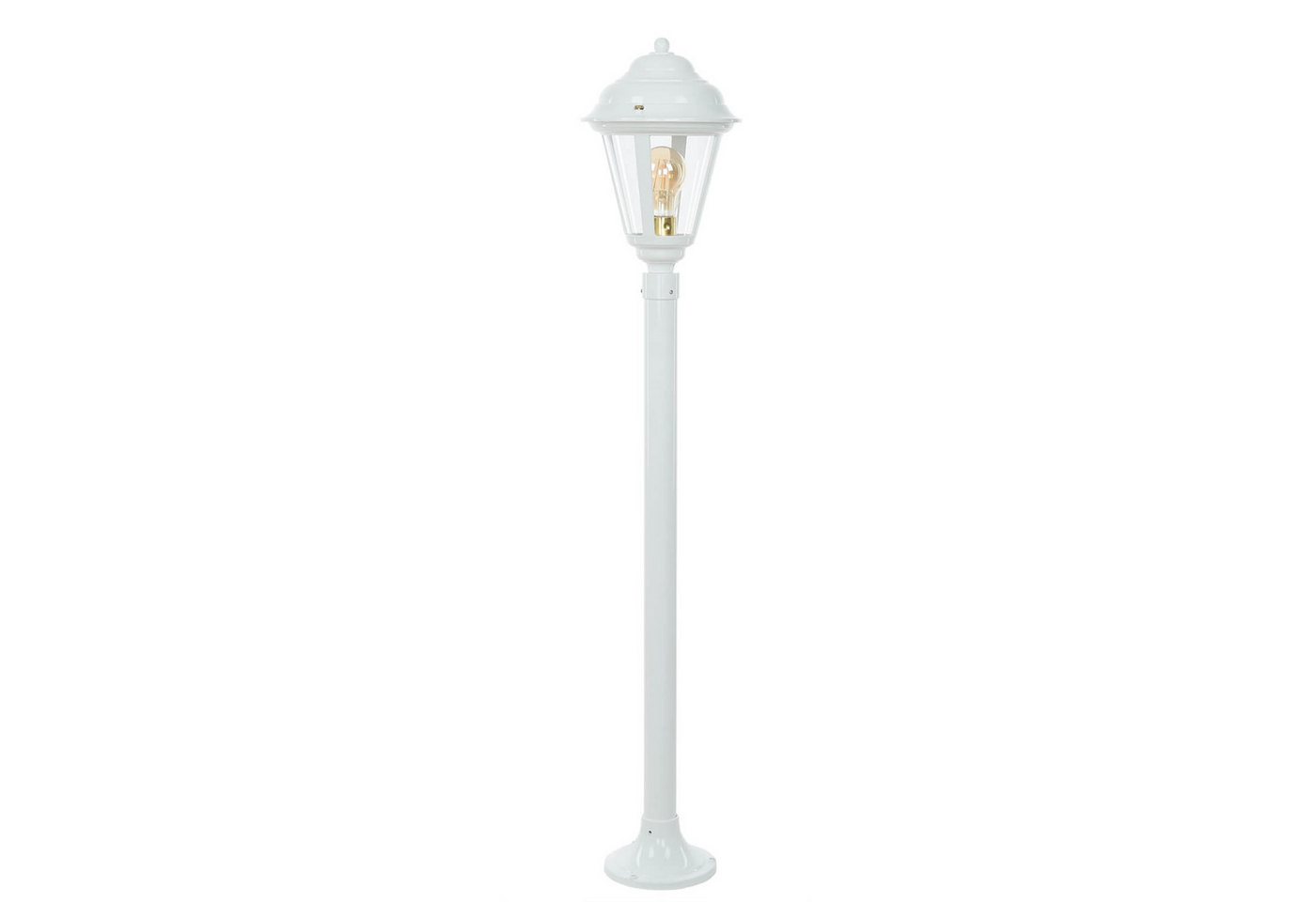 Licht-Erlebnisse Außen-Stehlampe LAMIA, ohne Leuchtmittel, Wegeleuchte Messing Nickel matt H:100cm IP43 Laterne Garten Terrasse von Licht-Erlebnisse