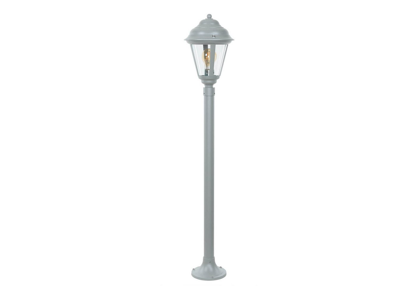 Licht-Erlebnisse Außen-Stehlampe LAMIA, ohne Leuchtmittel, Wegeleuchte Messing Nickel matt H:100cm IP43 Laterne Garten Terrasse von Licht-Erlebnisse