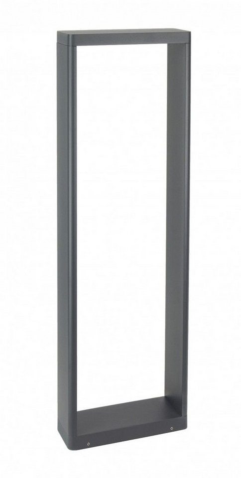Licht-Erlebnisse Außen-Stehlampe MENISINO, LED, Neutralweiß, LED Glas Aluminium 75 cm hoch IP65 Dunkelgrau länglich 485 lm von Licht-Erlebnisse