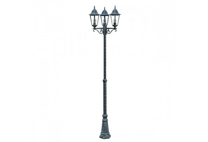 Licht-Erlebnisse Außen-Stehlampe MIGDAL, ohne Leuchtmittel, Kandelaber Garten Hof Schwarz-Grün 2,2 m Rustikal Außenlampe von Licht-Erlebnisse