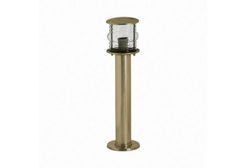 Licht-Erlebnisse Außen-Stehlampe OPHIA, ohne Leuchtmittel, Messing Glas E27 IP53 50 cm in rund Maritim von Licht-Erlebnisse