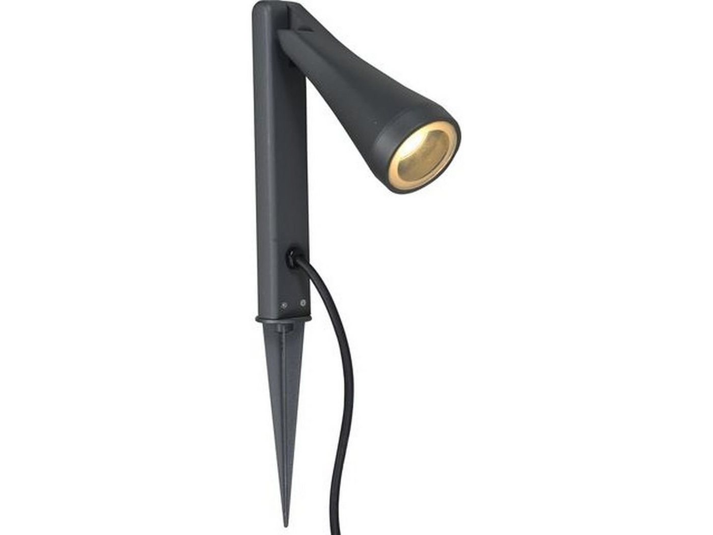 Licht-Erlebnisse Außen-Stehlampe OTTAWA, ohne Leuchtmittel, Wegeleuchte Aluminium Erdspieß IP44 GU10 verstellbar Garten von Licht-Erlebnisse