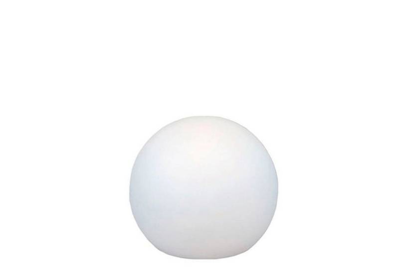 Licht-Erlebnisse Außen-Stehlampe TORI, LED, Solar LED dimmbar Fernbedienung Farbwechsler RGBW Ø 40 cm Weiß IP65 von Licht-Erlebnisse