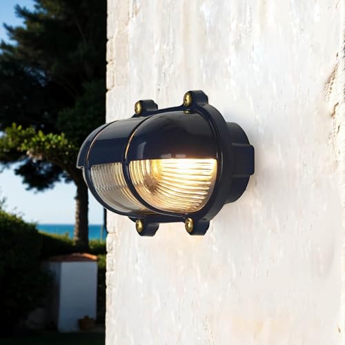 Licht-Erlebnisse Außen Wandlampe Blau Echt-Messing Maritim Rustikal Glasschirm Robust E27 bis Wandleuchte Außenlampe Garten Hof Licht-Erlebnisse Außen Wandlampe Blau Echt-Messing Maritim Rustikal Glasschirm Robust E27 bis Wandleuchte Außenlampe Garten Hof von Licht-Erlebnisse