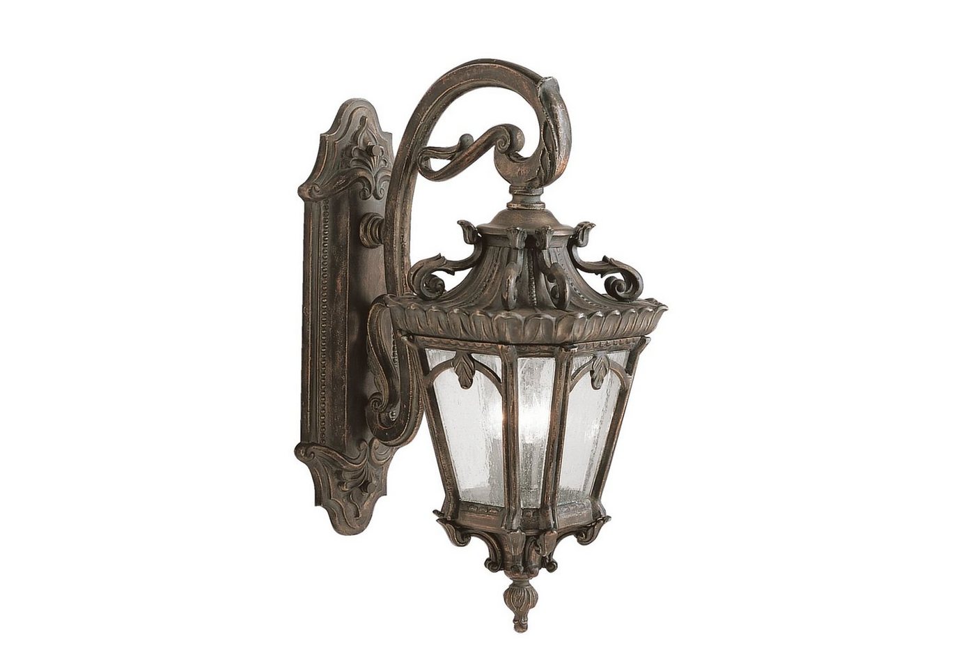 Licht-Erlebnisse Außen-Wandleuchte AMELIA, ohne Leuchtmittel, Außenlampe Wand IP44 Braun E14 Glas Aluminium Vintage Außenleuchte von Licht-Erlebnisse