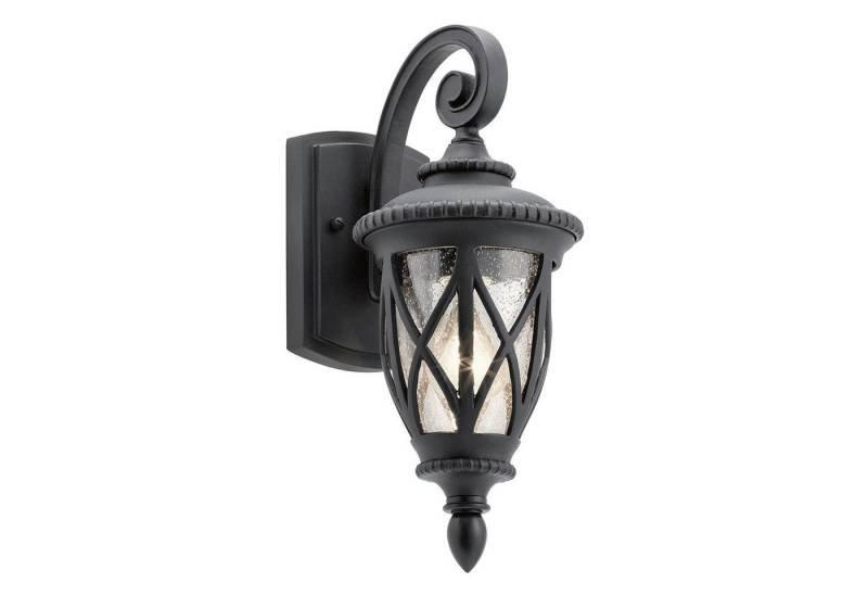Licht-Erlebnisse Außen-Wandleuchte ARONI, ohne Leuchtmittel, Außenwandleuchte IP44 Schwarz E27 Glas Rustikal Außenwandlampe Garten von Licht-Erlebnisse