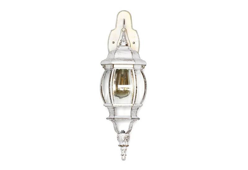 Licht-Erlebnisse Außen-Wandleuchte BREST, ohne Leuchtmittel, Rustikale Außenlampe Wand in Weiß Gold E27 IP44 Laterne Haus Garten von Licht-Erlebnisse