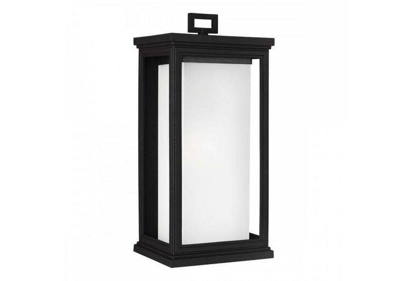Licht-Erlebnisse Außen-Wandleuchte EAST, ohne Leuchtmittel, Wandlampe außen Weiß Schwarz Haus Hof Glas Metall IP44 E27 Außenlampe von Licht-Erlebnisse