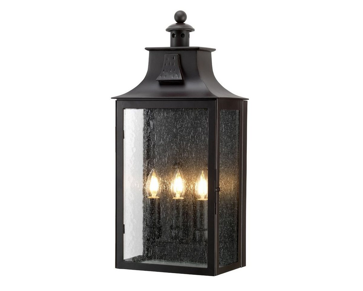 Licht-Erlebnisse Außen-Wandleuchte EDISON, ohne Leuchtmittel, Außenleuchte Wand IP44 Bronze E14 Glas Eisen Außenlampe Wand Haus Hof von Licht-Erlebnisse