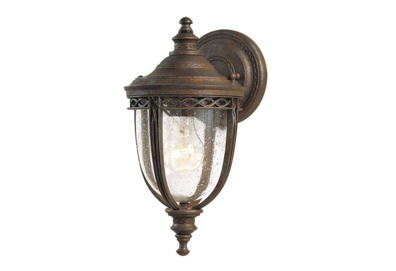 Licht-Erlebnisse Außen-Wandleuchte EDMUND, ohne Leuchtmittel, Wandlampe außen Stahl IP44 Rustikal in Bronze Laterne Garten Hof von Licht-Erlebnisse