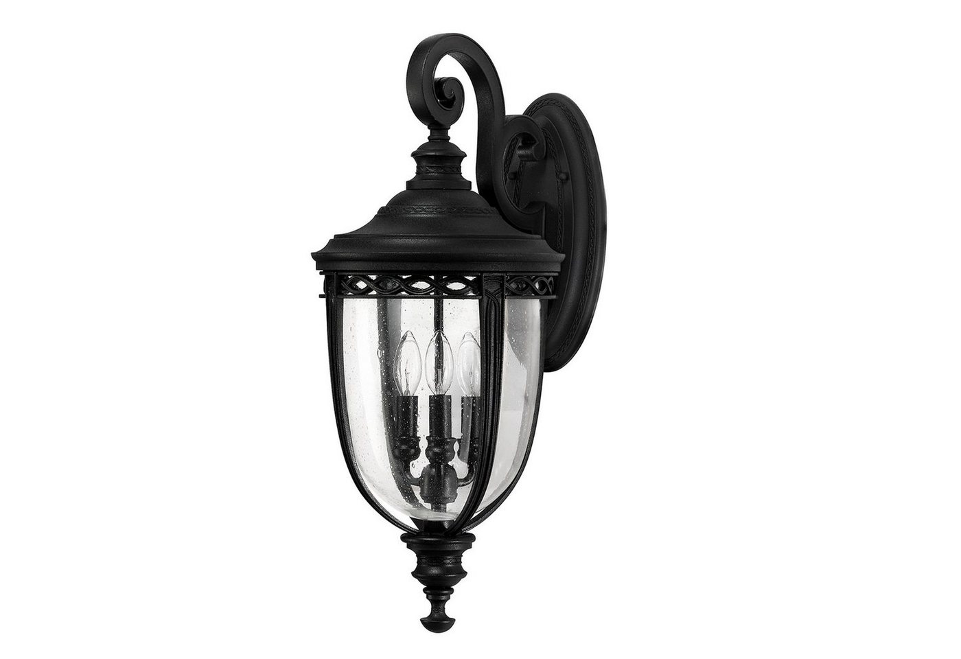 Licht-Erlebnisse Außen-Wandleuchte EDMUND, ohne Leuchtmittel, Außenwandlampe Schwarz Garten Hof Glas Metall IP44 E14 von Licht-Erlebnisse