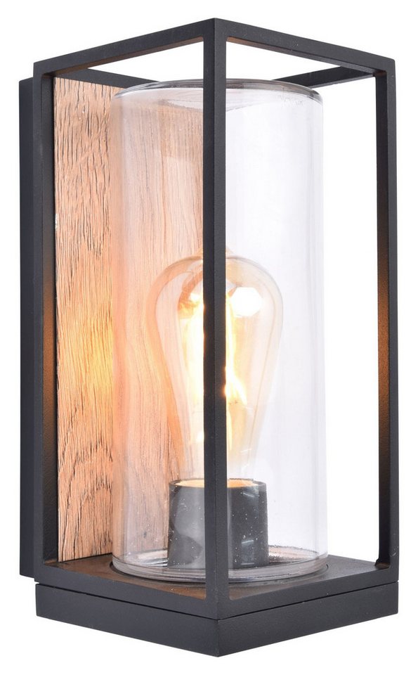 Licht-Erlebnisse Außen-Wandleuchte ELLAYINA, ohne Leuchtmittel, Glas Aluminium E27 IP44 H: 26 cm Schwarz Natur eckig Modern Licht-Erlebnisse Außen-Wandleuchte ELLAYINA, ohne Leuchtmittel, Glas Aluminium E27 IP44 H: 26 cm Schwarz Natur eckig Modern von Licht-Erlebnisse
