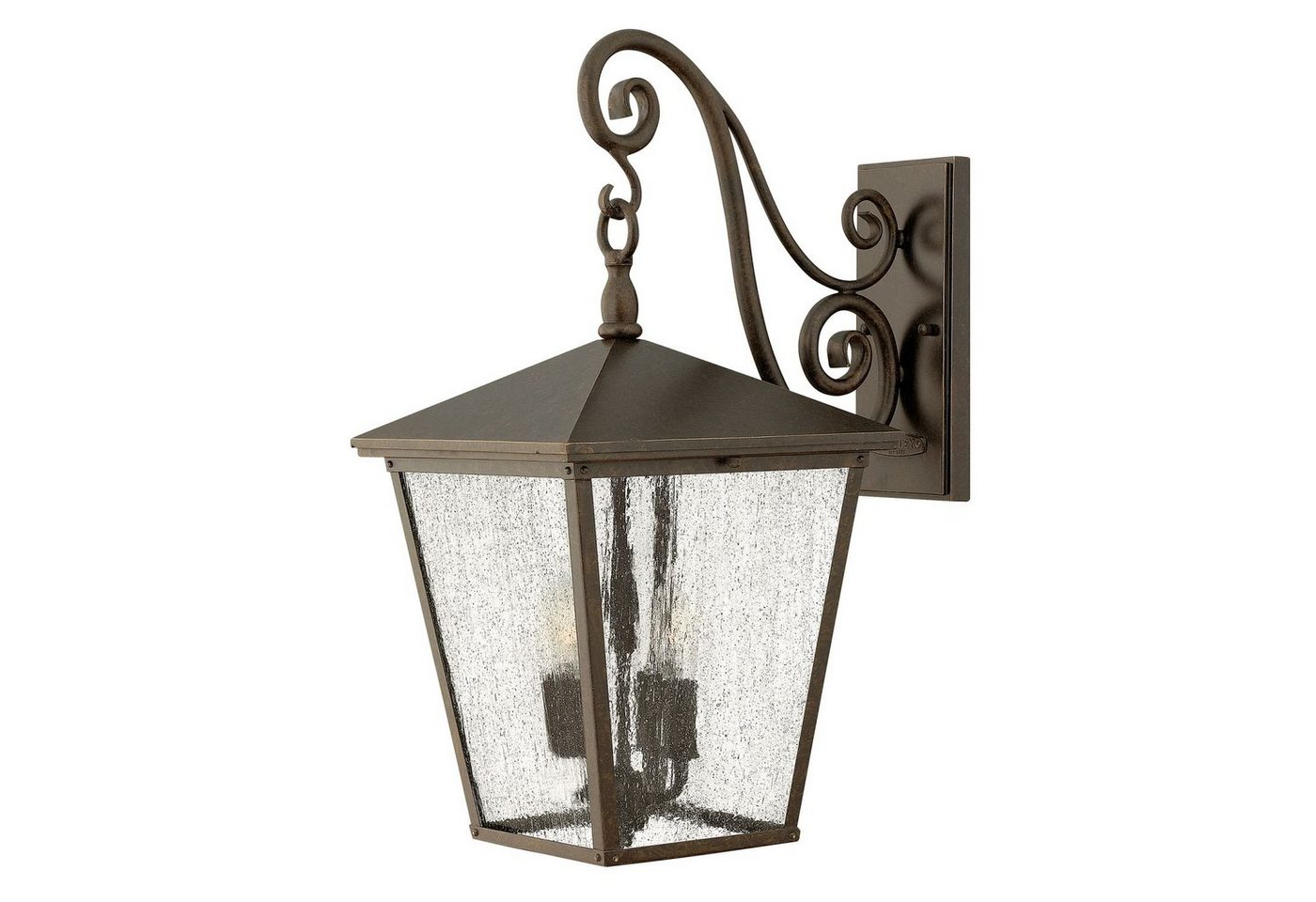 Licht-Erlebnisse Außen-Wandleuchte FELTON, ohne Leuchtmittel, Außenleuchte Wand Bronze Haus Hof Glas Metall IP44 E14 Wandlampe außen von Licht-Erlebnisse