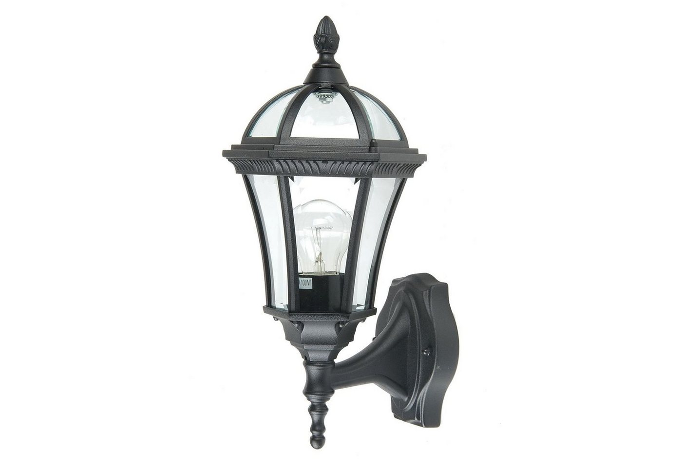 Licht-Erlebnisse Außen-Wandleuchte GWEN, ohne Leuchtmittel, Außenwandleuchte Terrasse Garten IP44 Schwarz E27 Glas Aluminium von Licht-Erlebnisse