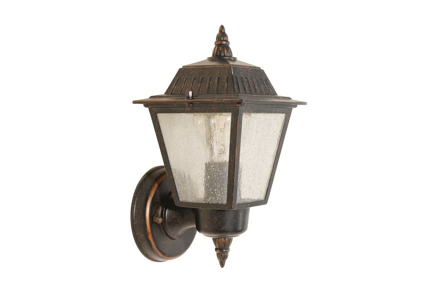 Licht-Erlebnisse Außen-Wandleuchte MEG, ohne Leuchtmittel, Außenlampe Wand Garten Haus IP44 in Bronze E27 Aluminium Rustikal von Licht-Erlebnisse