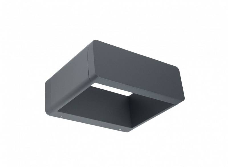 Licht-Erlebnisse Außen-Wandleuchte MENISINO, LED, Neutralweiß, LED Glas Aluminium Bewegungsmelder B: 23 cm IP65 Dunkelgrau eckig von Licht-Erlebnisse