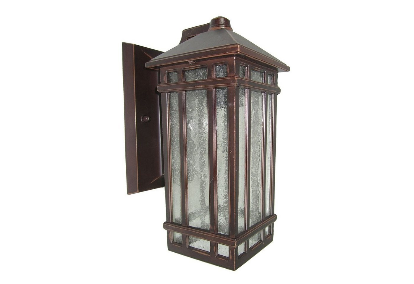 Licht-Erlebnisse Außen-Wandleuchte MILTON, ohne Leuchtmittel, Außenwandlampe IP44 in Bronze E27 Glas Aluminium Rustikal von Licht-Erlebnisse