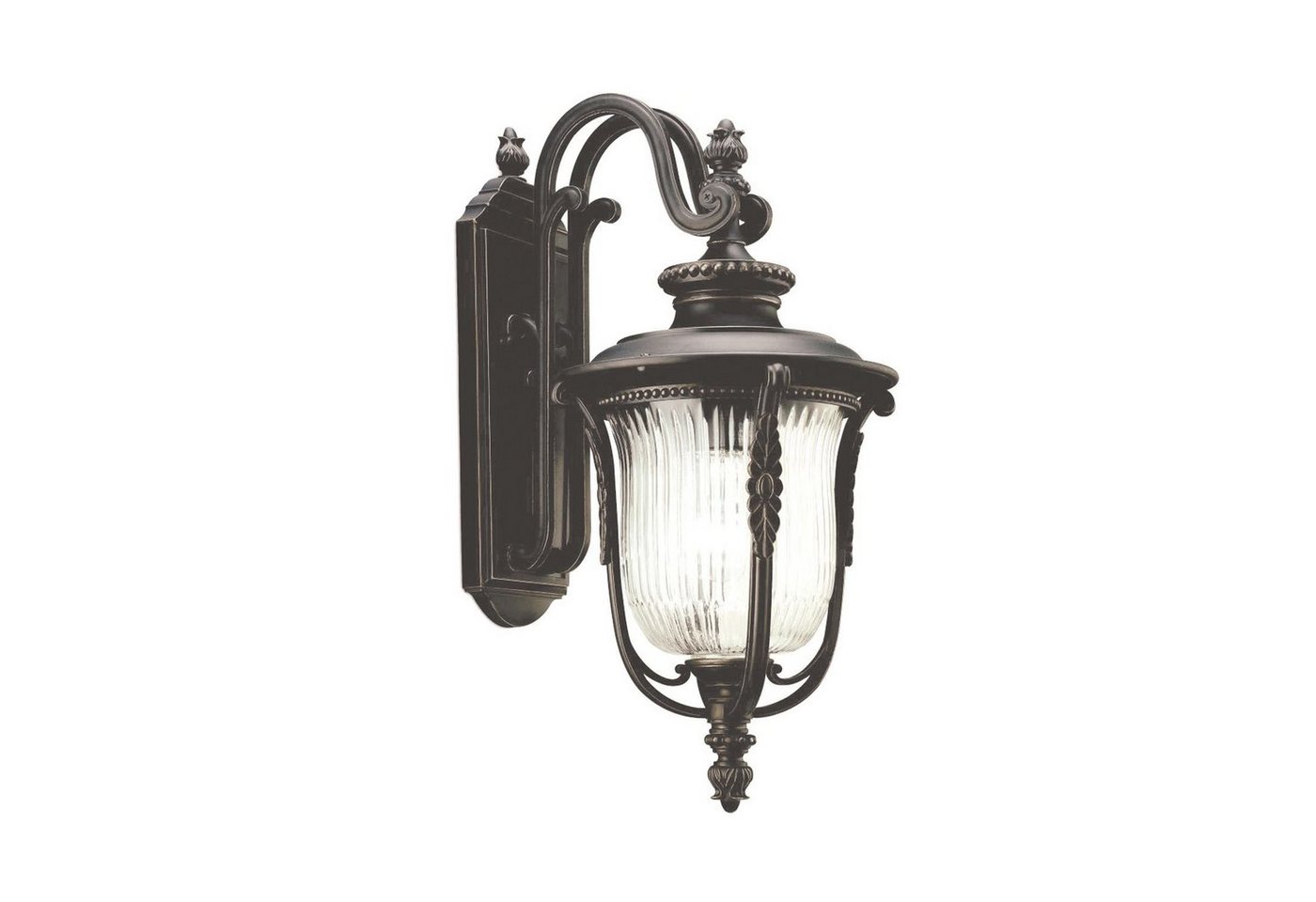 Licht-Erlebnisse Außen-Wandleuchte MORGANA, ohne Leuchtmittel, Außenlampe Wand in Bronze Terrasse Hof Glas Metall IP44 E27 Rustikal von Licht-Erlebnisse