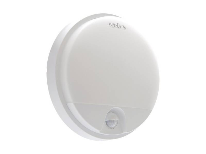 Licht-Erlebnisse Außen-Wandleuchte OSKAR, LED, Neutralweiß, LED mit Bewegungsmelder rund D: 21 cm IP54 Weiß 4100 K neutralweiß von Licht-Erlebnisse