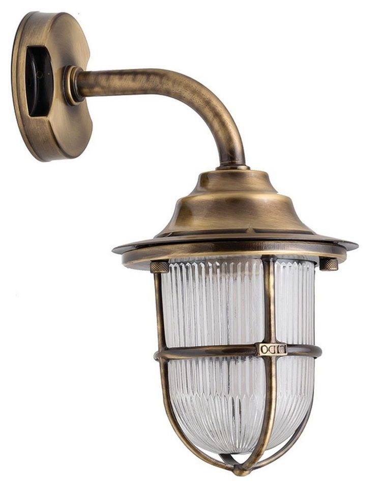 Licht-Erlebnisse Außen-Wandleuchte SANTORIN, ohne Leuchtmittel, Außenleuchte Laterne aus Messing Riffelglas robust IP64 Licht-Erlebnisse Außen-Wandleuchte SANTORIN, ohne Leuchtmittel, Außenleuchte Laterne aus Messing Riffelglas robust IP64 von Licht-Erlebnisse