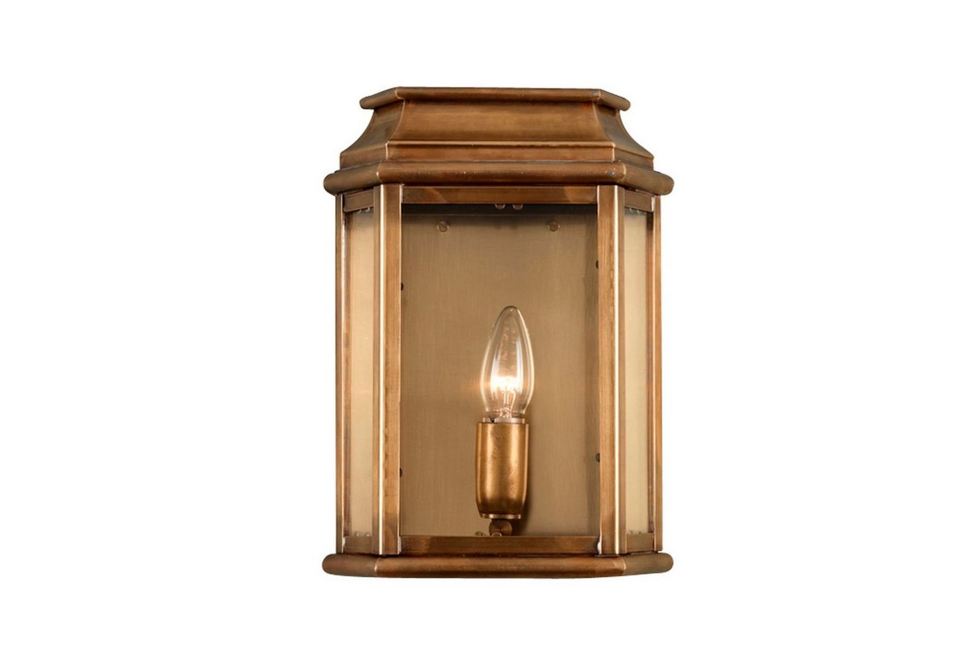 Licht-Erlebnisse Außen-Wandleuchte SINCLAIR, ohne Leuchtmittel, Außenleuchte Wand Haus Terrasse Glas Messing massiv IP44 E27 Vintage Licht-Erlebnisse Außen-Wandleuchte SINCLAIR, ohne Leuchtmittel, Außenleuchte Wand Haus Terrasse Glas Messing massiv IP44 E27 Vintage von Licht-Erlebnisse