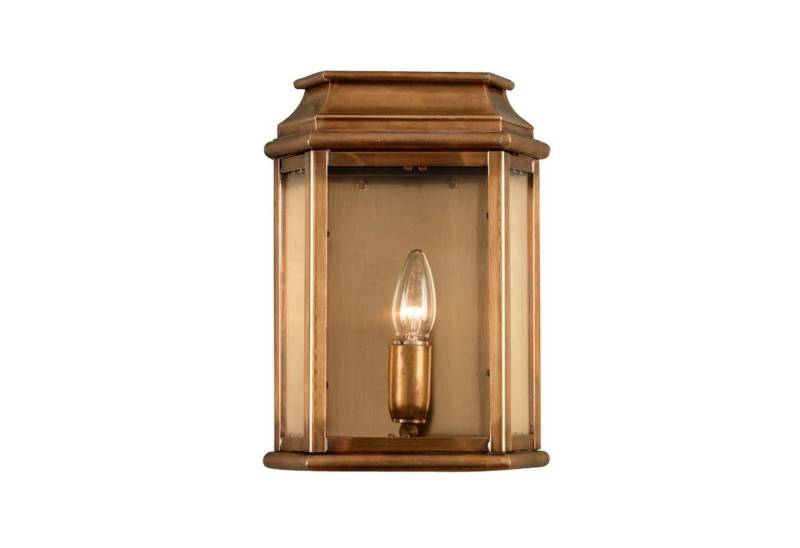 Licht-Erlebnisse Außen-Wandleuchte SINCLAIR, ohne Leuchtmittel, Außenleuchte Wand Haus Terrasse Glas Messing massiv IP44 E27 Vintage Licht-Erlebnisse Außen-Wandleuchte SINCLAIR, ohne Leuchtmittel, Außenleuchte Wand Haus Terrasse Glas Messing massiv IP44 E27 Vintage von Licht-Erlebnisse