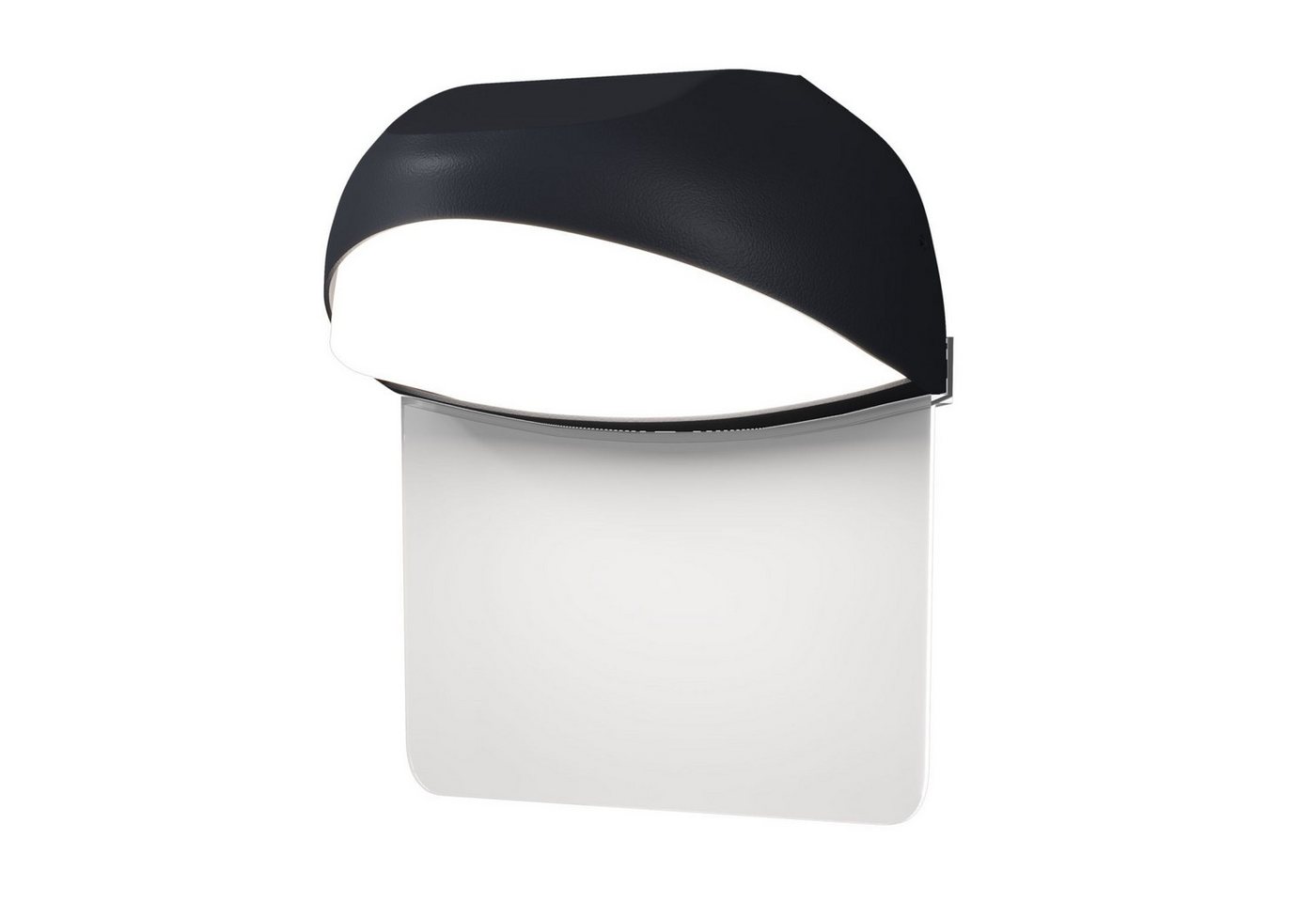 Licht-Erlebnisse Außen-Wandleuchte XIRA, LED fest integriert, Warmweiß, LED Aluminium 18,4 cm hoch IP65 Weiß Graphit 3000 K warmweißes Licht von Licht-Erlebnisse