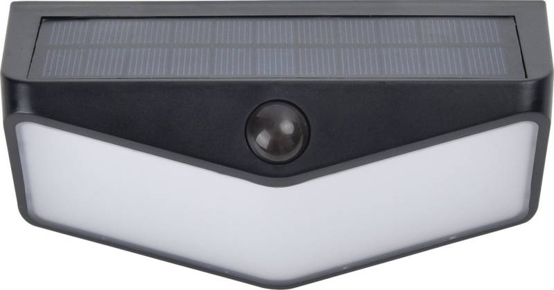 Licht-Erlebnisse Außen-Wandleuchte ZOTVIK, LED fest integriert, Neutralweiß, LED Solar mit Bewegungsmelder Schalter B: 15 cm IP44 Schwarz Weiß von Licht-Erlebnisse