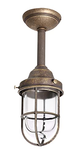 Licht-Erlebnisse Außenbeleuchtung Deckenlampe IP44 Messing Bronze Maritim Handarbeit Deckenleuchte Außen Balkon Hof Garten Terrasse von Licht-Erlebnisse