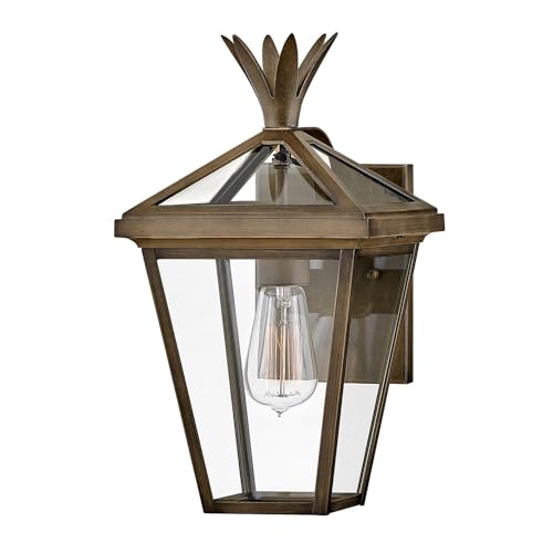 Licht-Erlebnisse Außenlampe Wand Aluminium Glas H: 37 cm E27 IP44 in Bronze Antik Vintage Wandlampe außen Haus Garten Außenwandleuchte von Licht-Erlebnisse