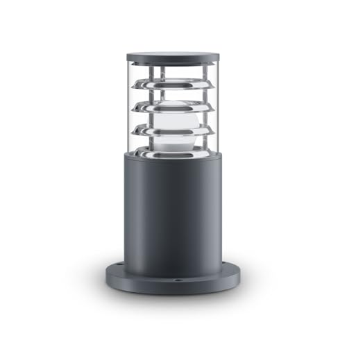 Licht-Erlebnisse Außenleuchte Grau E27 IP54 H: 25 cm klein blendarm Modern Wegeleuchte Garten Stehlampe außen Pollerleuchte Outdoor von Licht-Erlebnisse