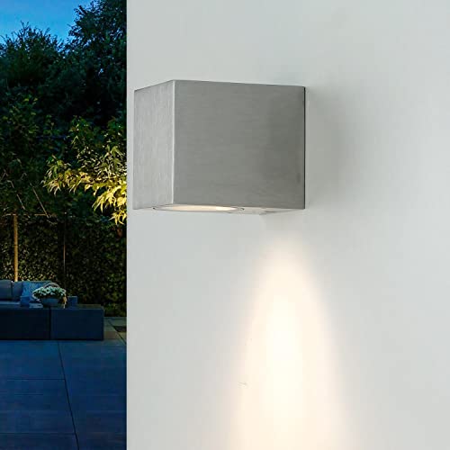 Licht-Erlebnisse Außenleuchte Wand Aluminium Glas in Silber IP44 Balkon Hof T:9,2 cm GU10 Modern Downlight einflammig Outdoor Wandlampe Garten AALBORG Licht-Erlebnisse Außenleuchte Wand Aluminium Glas in Silber IP44 Balkon Hof T:9,2 cm GU10 Modern Downlight einflammig Outdoor Wandlampe Garten AALBORG von Licht-Erlebnisse