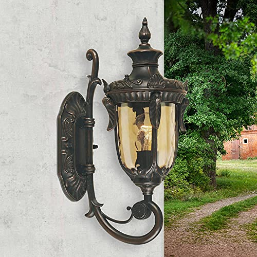 Licht-Erlebnisse Außenwandleuchte Nostalgie Hoflampe in Bronze Rustikal opulent AMY Außenlampen Antik Haustür Balkon von Licht-Erlebnisse