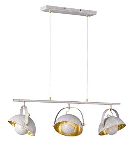 Licht-Erlebnisse Außergewöhnliche Pendelleuchte NADJA in Weiß Gold aus Metall Retro Lampe Esszimmer Esstisch von Licht-Erlebnisse