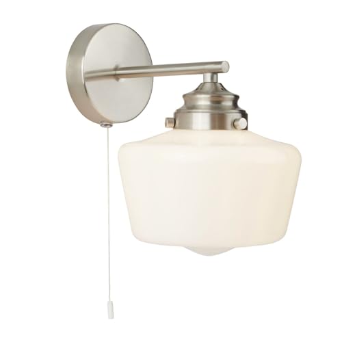 Licht-Erlebnisse Badlampe mit Schalter IP44 H: 22,5 cm klein in Silber matt Weiß E27 Jugendstil Metall Glas Badleuchte Wandlampe Badezimmer Spiegelleuchte Licht-Erlebnisse Badlampe mit Schalter IP44 H: 22,5 cm klein in Silber matt Weiß E27 Jugendstil Metall Glas Badleuchte Wandlampe Badezimmer Spiegelleuchte von Licht-Erlebnisse