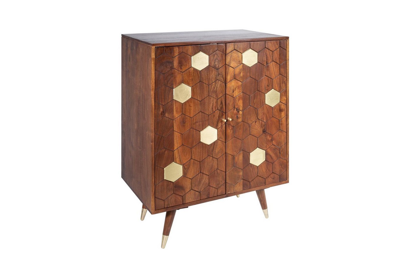 Licht-Erlebnisse Barschrank JAKARTA Retro Design H: 96 cm in Natur Gold Holz Metall Licht-Erlebnisse Barschrank JAKARTA Retro Design H: 96 cm in Natur Gold Holz Metall von Licht-Erlebnisse
