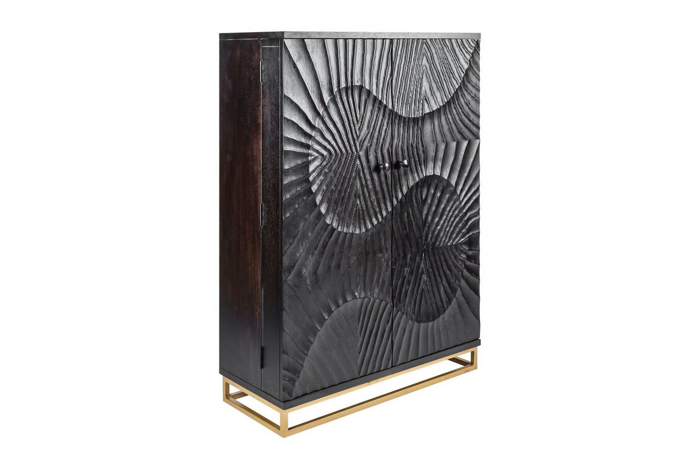 Licht-Erlebnisse Barschrank LORIEN Schwarz Gold 95 x 141 cm 3D-Front Handarbeit Holz Metall 2 Türen Licht-Erlebnisse Barschrank LORIEN Schwarz Gold 95 x 141 cm 3D-Front Handarbeit Holz Metall 2 Türen von Licht-Erlebnisse