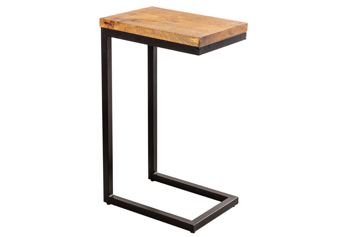 Licht-Erlebnisse Beistelltisch ANDRES, aus Mango Holz Metall in Natur Schwarz 26 x 36 x 62 cm (LxBxH) von Licht-Erlebnisse